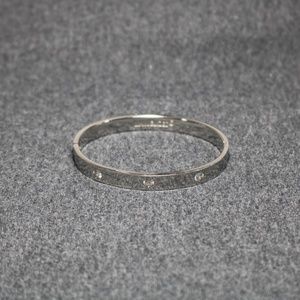 Manuel zed stainless steel clear crystal bracelet bangle